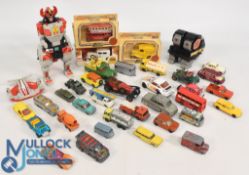 Selection of Vintage Diecast Cars including Lledo, Matchbox, Corgi all in play worn condition