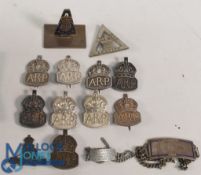 WW2 ARP Silver Badges, 9 in total Men and Women examples all hallmarked together with 2 ID