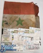 1990 - 1991 Iraq War Relics to include Iraq flag, Saddam Hussein Bank notes and other Iraq notes,