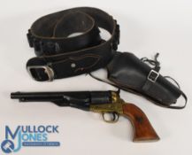 Replica GKA 218 Colt 1860 Revolver Together with a Black Leather Holster and Gun Belt