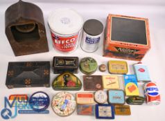 Selection of Advertising Tins to include Weston's Biscuits shop display tin, Nugget Boot Polish,