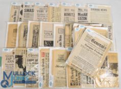 WW2 Newspapers Selection featuring the Times, Daily Mail, Daily Express, Bristol Evening Post, The