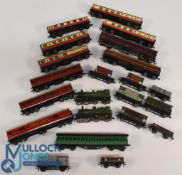 Hornby Dublo Metal Railway Coaches and Rolling Stock together with 2 metal kit made Steam