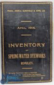 Industrial - Cheshire bound inventory of the Spring Waters Dyeworks, Romiley, Cheshire dated April