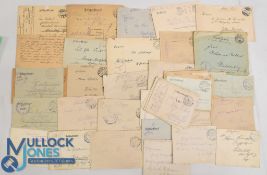 WW1 German Military Field post Letters 1915 to 1917 all having area franking stamps in their