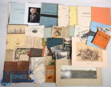 Ephemera carton with a good selection including letters, travel photographs, wartime pamphlets and