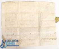 17th century Parchment Document Dated 1688 Handwritten document Sasina Edinburgh in Latin signed