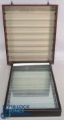 2x Collectors Display Cabinets, both with 7 glass shelves - a mirrored back cabinet size #43cm x 8cm