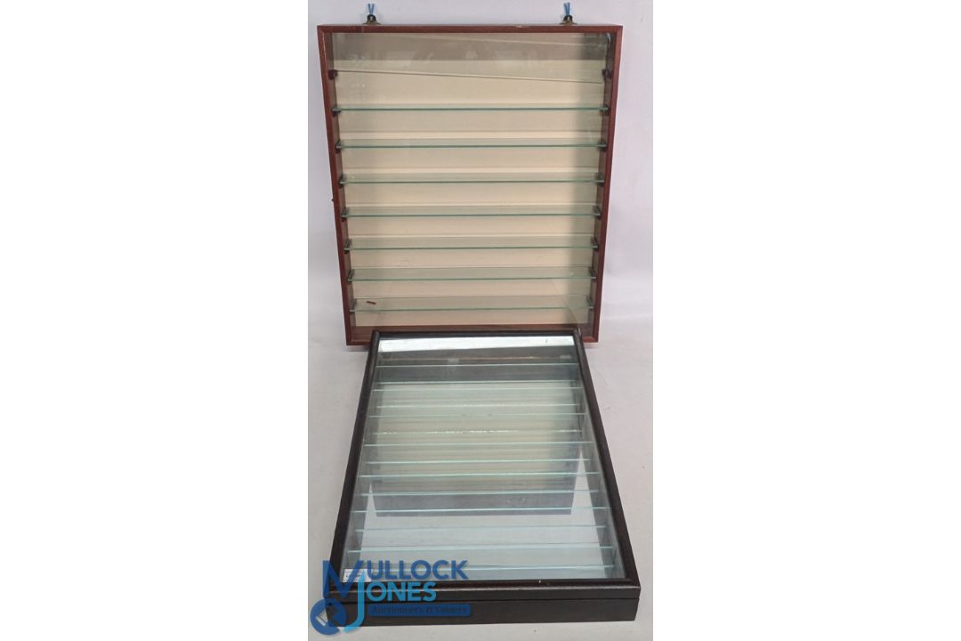 2x Collectors Display Cabinets, both with 7 glass shelves - a mirrored back cabinet size #43cm x 8cm