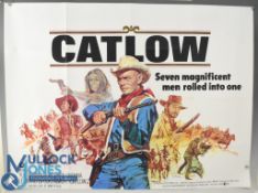 Film / Cinema Poster Catlow Yul Brynner, Richard Crenna, Leonard (Spock) Nimoy 40 x 30 inches (1971)