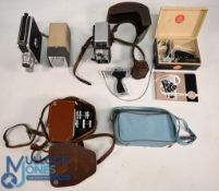 Vintage Cine Camera's A811a, Paillard - Bolex B8 with Grip and Screens, Bell & Howell together