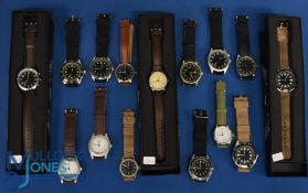 Large Collection of Military Style Watches By Eaglemoss all with original traps (15)