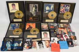 David Bowie Memorabilia Limited Edition Collectors Discs framed together with Postcards, Coasters,