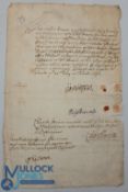 Poll Money: 1692 document on a single folio leaf of paper being a receipt for twenty shillings