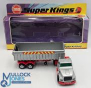 Matchbox Super Kings K18 Ford LTS Articulated Tipper Truck - tractor unit has metallic silver cab,