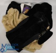 Period Broadtail black Italian Cape, with 3 artificial ladies fur coats, assorted styles and colours