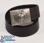 WW2 German Military Belt: Leather belt with Gott Mit Uns buckle (belt has a split)