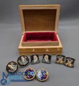 Selection of Men's Cufflinks 4 Japanese pairs by Artita Toshikane porcelain Samurai warriors,