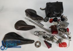 Vintage Bicycle Accessories To include Leather saddles Brookes, Middlemore, Aston, Brooks cycle