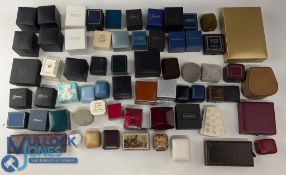 Quantity of empty jewellery boxes, for watches rings assorted jewellery, some period cases noted