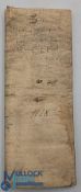 Indenture 1665 - Reign of Charles II - indenture on a single sheet of vellum being a property