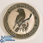 1995 Australian Kookaburra 2oz 99.9% Silver Coin Perth Mint in original display case