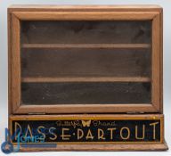 Period passe-partout Picture Framing Tape Shop Display Cabinet, a small wooden glass front display
