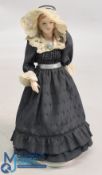 Rare Coalport Porcelain Somerset Collection Virginia Doll in Silk Grey Dress with lace trim 24cm
