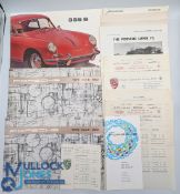 1960 Porche Sales Catalogue Brochures, Letterheads, Colour Chart, to include 1962 colour chart, 1960