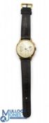 A fine Election Chromometer Gents Watch: gold plated with leather strap, good working condition