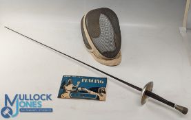 Period Leon Paul Fencing Mask and Foil, with - Know the Game Fencing Association Book
