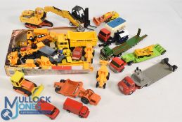Quantity of Diecast Commercial Vehicles Featuring Britians, Matchbox, Dinky Lorries, Diggers,