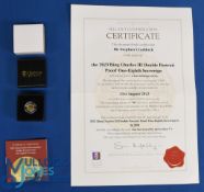 Hattons of London 22k Gold Coin. 2023 King Charles Double Portrait One-Eight Sovereign 22k Gold