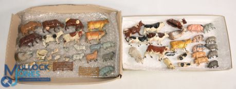 Small Selection of Britains Lead Farm Animals Featuring Pigs, Cow, Horses, Ducks, Swans, Fences (