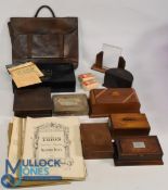 Collection of Cigarette Boxes Desk examples to include Silver Plated Arthur Price, Wooden boxes with