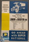 Original 1962 London to Brighton Run Poster Historic Commercial Vehicle Club with National Petrol