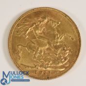 1911 King Edward VII Gold Sovereign Coin 22ct gold (8g)
