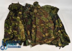 British Combat Camo Jackets Four Jackets together with Jacket and Trousers Waterproofs (Box)