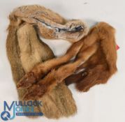 Ladies Vintage Clothing: fur stoles, 2 mink complete with heads and feet, 1 rabbit fur