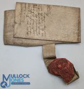 Indenture 1591 - Reign Of Elizabeth 1: attractive indenture on a single sheet of vellum dated