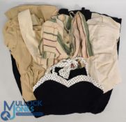 Ladies Vintage Clothing Summer dress blue with polka dot edge by Lil Miss Vintage, Ivory with copper