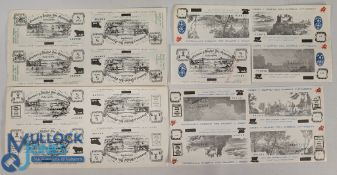 Welsh 1969-1972 Black Sheep Banknotes - 10 shillings, £1, £5, £10 and 5 swllt Banknotes, cut and