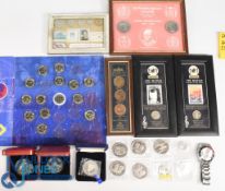 Selection of Commemorative Coins to include Republic of Liberia $1 set of 7 Star Trek crowns, 1985