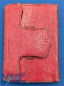 1812 Peacock`s Polite Repository red leather-bound pocket book, part filled in with pencil with