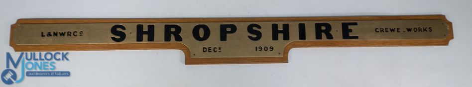 Handmade Shropshire Railay Locomotive wooden sign, a well-made painted Shropshire Crew works