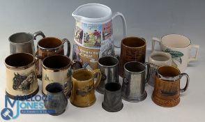 Collection of Tankards, Mugs Advertising Jug, pewter dart trophy mugs, advertising jug Lord Nelson
