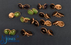 Men's Silver Cufflinks 7 Pairs all Stone set and marked 925 (50g)