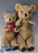 2x Vintage Deans Teddy Bear Soft Toys, 5 articulated joints 14” and 12” tall, from a good home (2)
