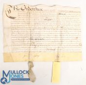 17th century Parchment Document Dated 1677 Handwritten document Indenture Maidenhead signed by