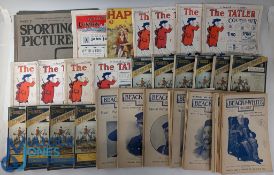 1889-1960 Period Hunting Sports & History Magazines, The Tatler 1935-1937 x8 copies, black and white